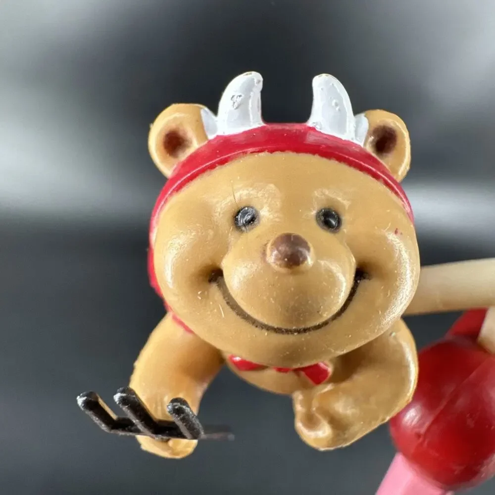 VTG RUSS Pink Pencil Teddy Topper Valentines Heart Devil, Hot Stuff Unsharpened